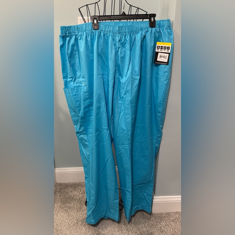 NEW Wonderwink Elastic Waist 5X 5XL Light Turquoise Scrub Bottoms Pants 501 Wink